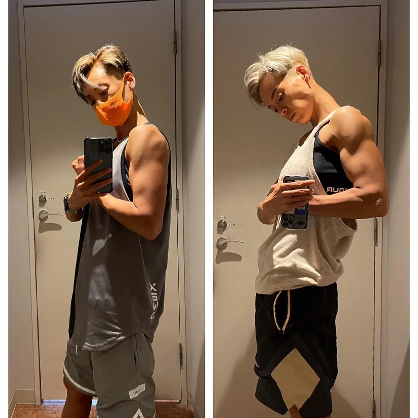 トレーニング(左→右／2年の筋量の変化)